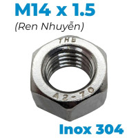 Tán Inox 304 DIN934 M14x1.5 Ren Nhuyễn