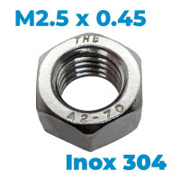 Tán Inox 304 DIN934 M2.5