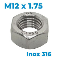 Tán Inox 316 DIN934 M12