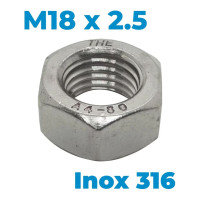 Tán Inox 316 DIN934 M18
