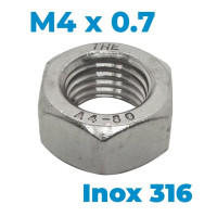 Tán Inox 316 DIN934 M4