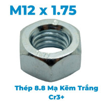Tán Thép Mạ Kẽm Trắng Cr3+ 8.8 DIN934 M12