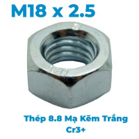 Tán Thép Mạ Kẽm Trắng Cr3+ 8.8 DIN934 M18