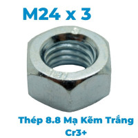 Tán Thép Mạ Kẽm Trắng Cr3+ 8.8 DIN934 M24