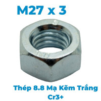Tán Thép Mạ Kẽm Trắng Cr3+ 8.8 DIN934 M27