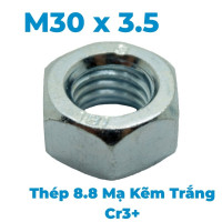 Tán Thép Mạ Kẽm Trắng Cr3+ 8.8 DIN934 M30