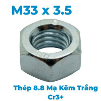 Tán Thép Mạ Kẽm Trắng Cr3+ 8.8 DIN934 M33