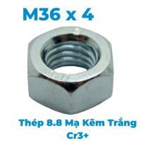 Tán Thép Mạ Kẽm Trắng Cr3+ 8.8 DIN934 M36