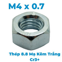 Tán Thép Mạ Kẽm Trắng Cr3+ 8.8 DIN934 M4