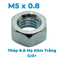 Tán Thép Mạ Kẽm Trắng Cr3+ 8.8 DIN934 M5