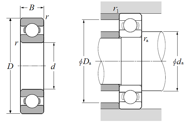 Vòng Bi Cầu 1 Dãy Hướng Tâm 15x35x11mm NTN TMB002ZC3_drawing