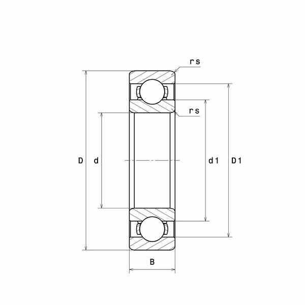 Vòng Bi Cầu Một Dãy Có Rãnh Vòng Hãm 30x65x19mm NTN 3TM-6203CM17_drawing