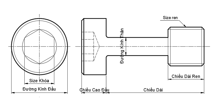 Cover Bolt - Extra Low Head GUTB3-2-16_drawing