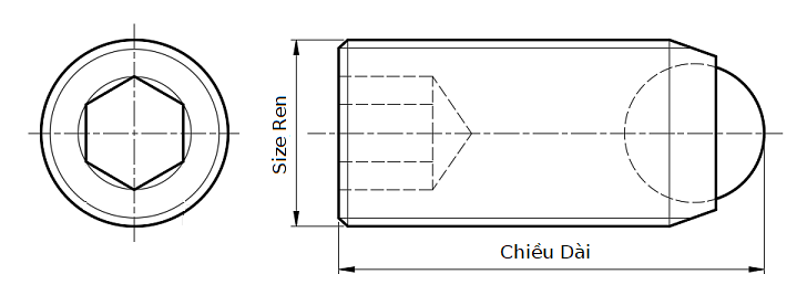 Swivel Clamping Screw - Round End T16A-1030_drawing