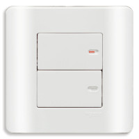 Bộ Công Tắc Đôi 1 Chiều 16A Màu Trắng Schneider E8432 1 G19