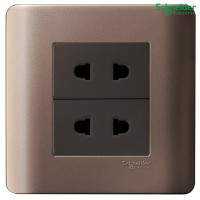 Ổ Cắm Đôi 2 Chấu Bạc Đồng 10A Schneider E84426U2 SZ G19