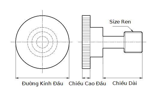 Long Knurled Head Screw NKBD3-10_drawing