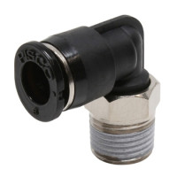 Đầu Nối Nhanh Khí Nén Cong 90 độ 6mm - 10/32inch Pisco PL6-U10MU