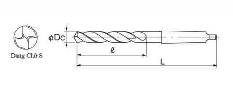 Mũi Khoan Chuôi Côn Nachi List 602 D20.0_drawing