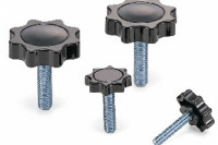 Núm Vặn Nhựa 8 Cánh Ren Ngoài OD30 M8 NBK Dòng KP