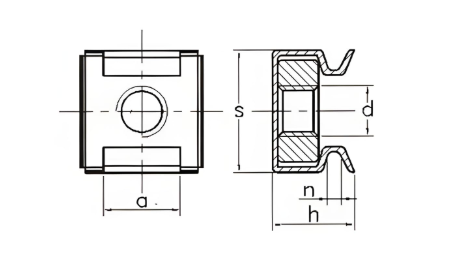 Tán Cài Thép Mạ Kẽm 4.6 M8_drawing