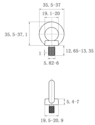Bulong Vòng Thép Mạ Kẽm DIN580 M6x13_drawing