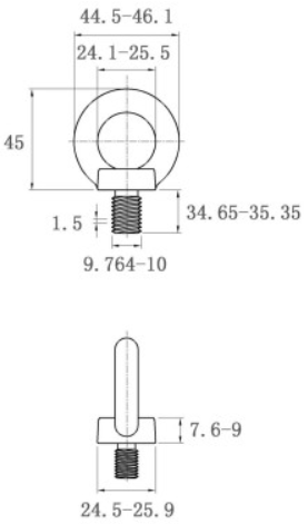 Bulong Vòng Thép Mạ Kẽm DIN580 M10x35_drawing