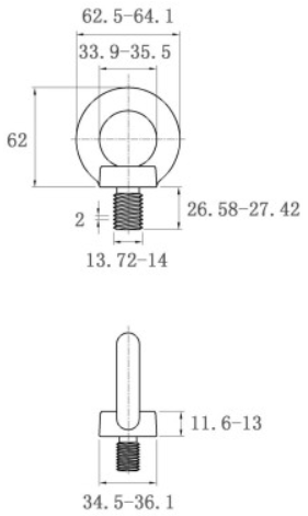 Bulong Vòng Thép Mạ Kẽm DIN580 M14x27_drawing