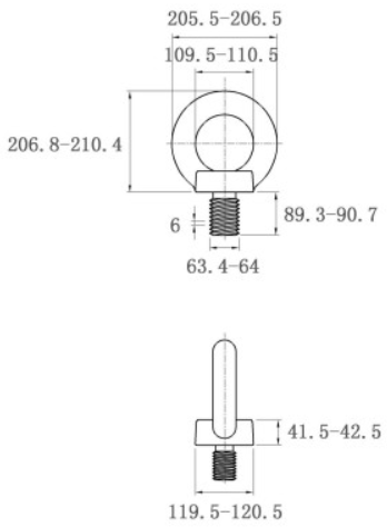 Bulong Vòng Thép Mạ Kẽm DIN580 M64x90_drawing