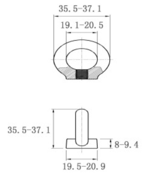 Tán Vòng Thép Mạ Kẽm DIN582 M8_drawing