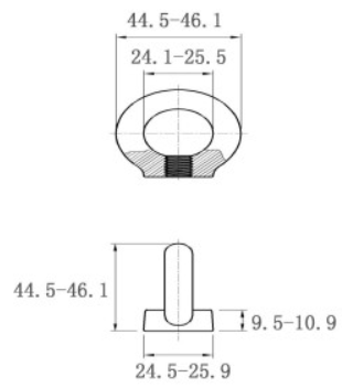 Tán Vòng Thép Mạ Kẽm DIN582 M10_drawing