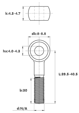 Bulong Mắt Inox 304 M5x40 (Lửng)_drawing