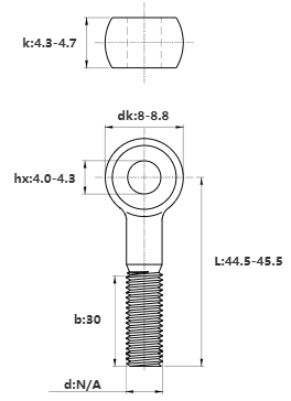 Bulong Mắt Inox 304 M5x45 (Lửng)_drawing