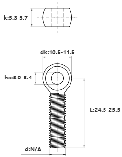 Bulong Mắt Inox 304 M6x25 (Suốt)_drawing