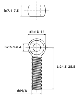 Bulong Mắt Inox 304 M8x25 (Suốt)_drawing