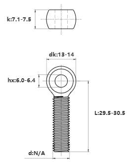 Bulong Mắt Inox 304 M8x30 (Suốt)_drawing