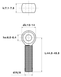 Bulong Mắt Inox 304 M8x45 (Suốt)_drawing