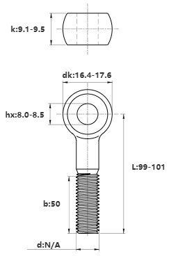 Bulong Mắt Inox 304 M10x100 (Lửng)_drawing