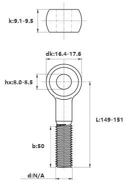 Bulong Mắt Inox 304 M10x150 (Lửng)_drawing