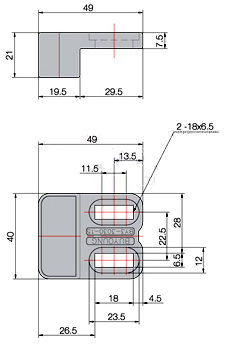 Magnet For AL Profile BY3-4040-20_drawing