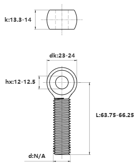 Bulong Mắt Inox 304 M14x65 (Suốt)_drawing