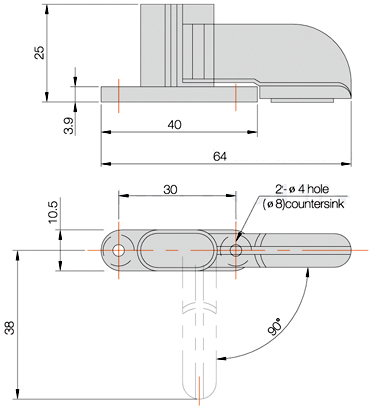 Rotary Hasp BY3-22_drawing