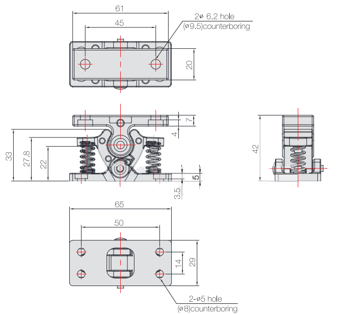 Grabber Door Catch BY10-11_drawing