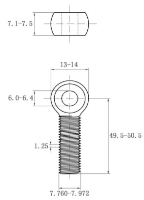 Bulong Mắt Inox 304 M8x50 (Suốt)_drawing