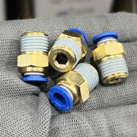 Đầu Nối Nhanh Khí Nén Ø6mm - Ren Ngoài 1/4" CDC MPC 0602 (Màu Xanh)