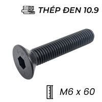 Lục Giác Chìm Col Thép Đen 10.9 DIN7991 M6x60