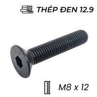 Lục Giác Chìm Col Thép Đen 12.9 DIN7991 M8x12 (25Cái/Bịch)