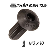 Lục Giác Chìm Mo Thép Đen 12.9 ISO7380 M3x10