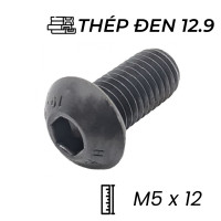 Lục Giác Chìm Mo Thép Đen 10.9 ISO7380 M5x12 (50Cái/Bịch)