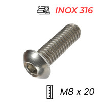 Lục Giác Chìm Mo Inox 316 ISO7380 M8x20
